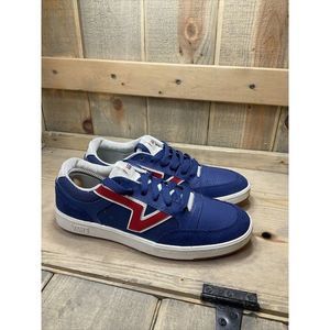 𝅺rare Vans Comfy Cush Sneakers Red White Blue Mens US7.5 Womens US9 Uni Leather